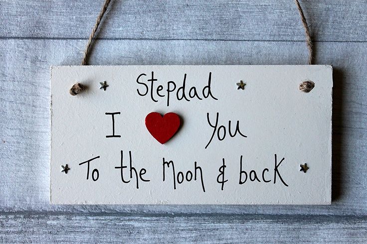 MadeAt94 Step Dad Gifts Personalised Wooden Plaque Sign Love You To Moon And Bac...