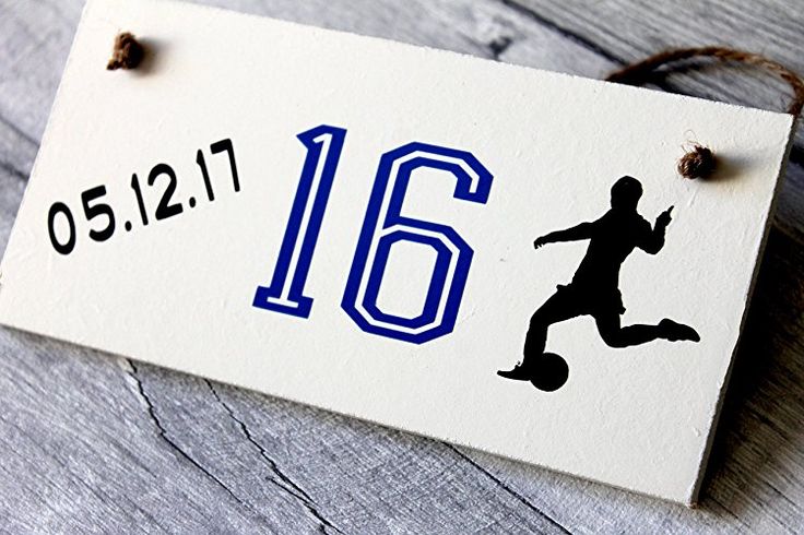 Soccer 16th Birthday Gift Sign Personalized Bedroom Door