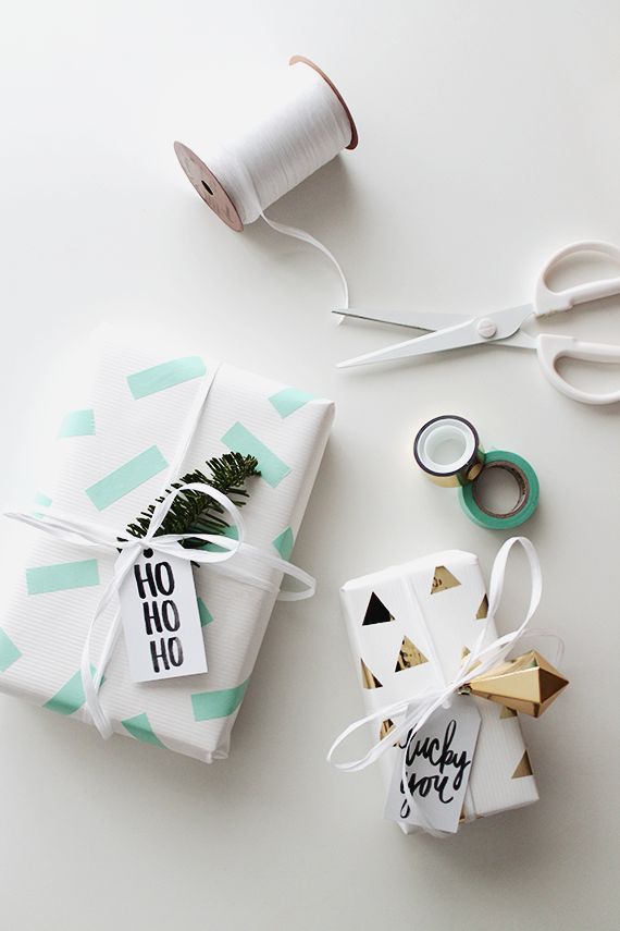 diy washi tape gift wrap | almost makes perfect