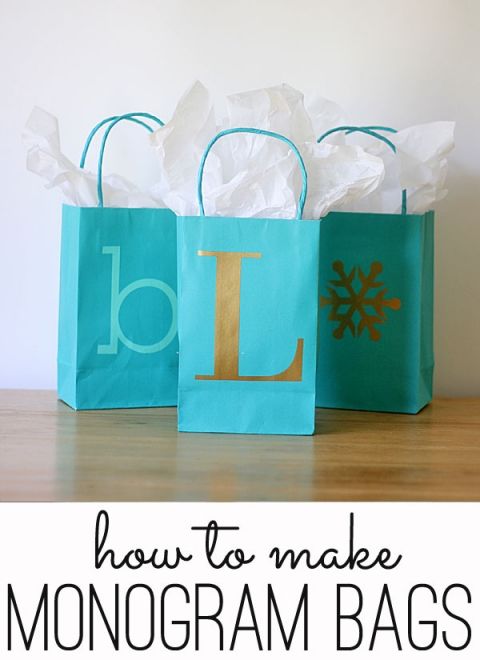easy monogram gift bags