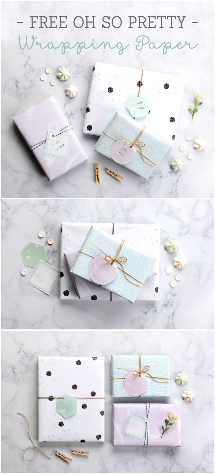 free printable wrapping paper in pretty pastel colours