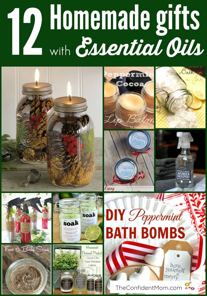 12 {DIY} Homemade Gifts with Essential Oils - Make Christmas gifts that are good...