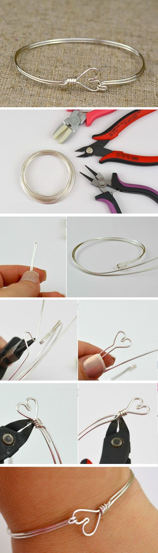 Heart Clasp Bangle | Click Pick for 20 Cheap and Easy Diy Gifts for Friends Idea...