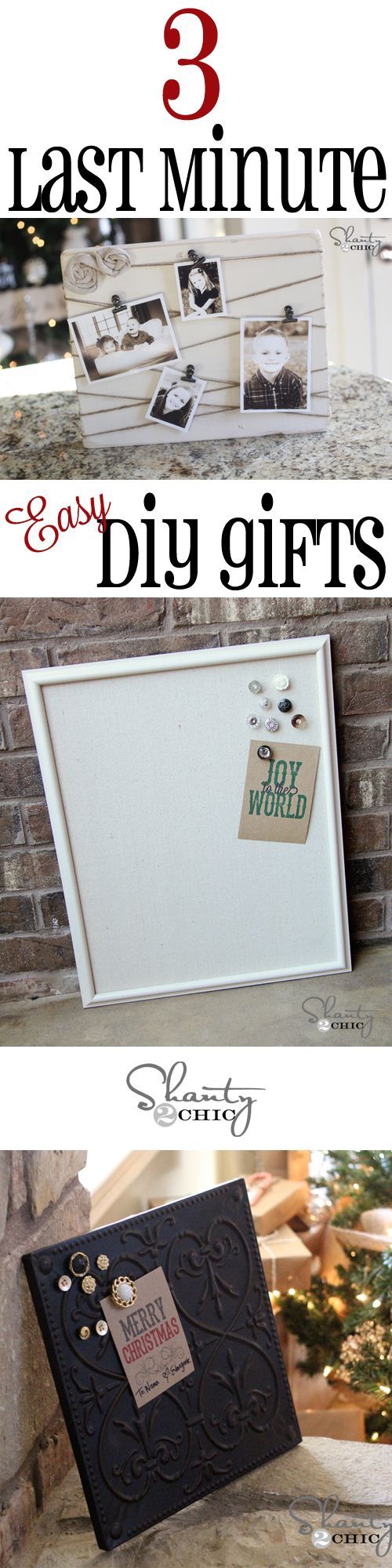 3 Last Minute DIY Gifts!!  So easy and cheap!! Shanty-2-Chic.com