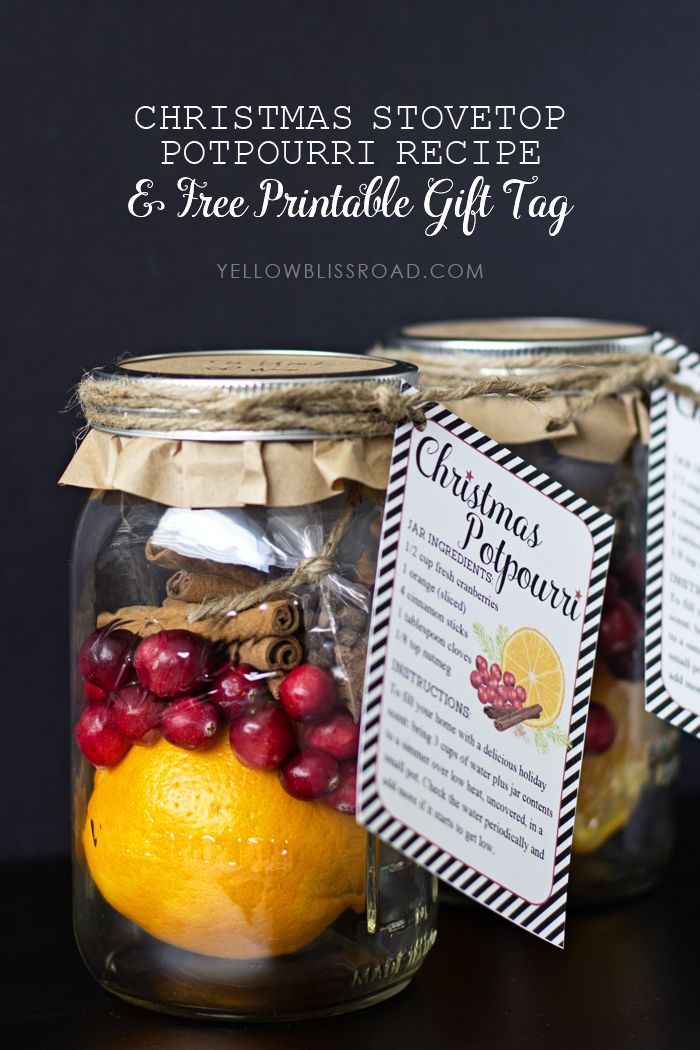 Christmas Stovetop Potpourri Recipe and Free Printable Gift Tag::Bloggers Best 1...