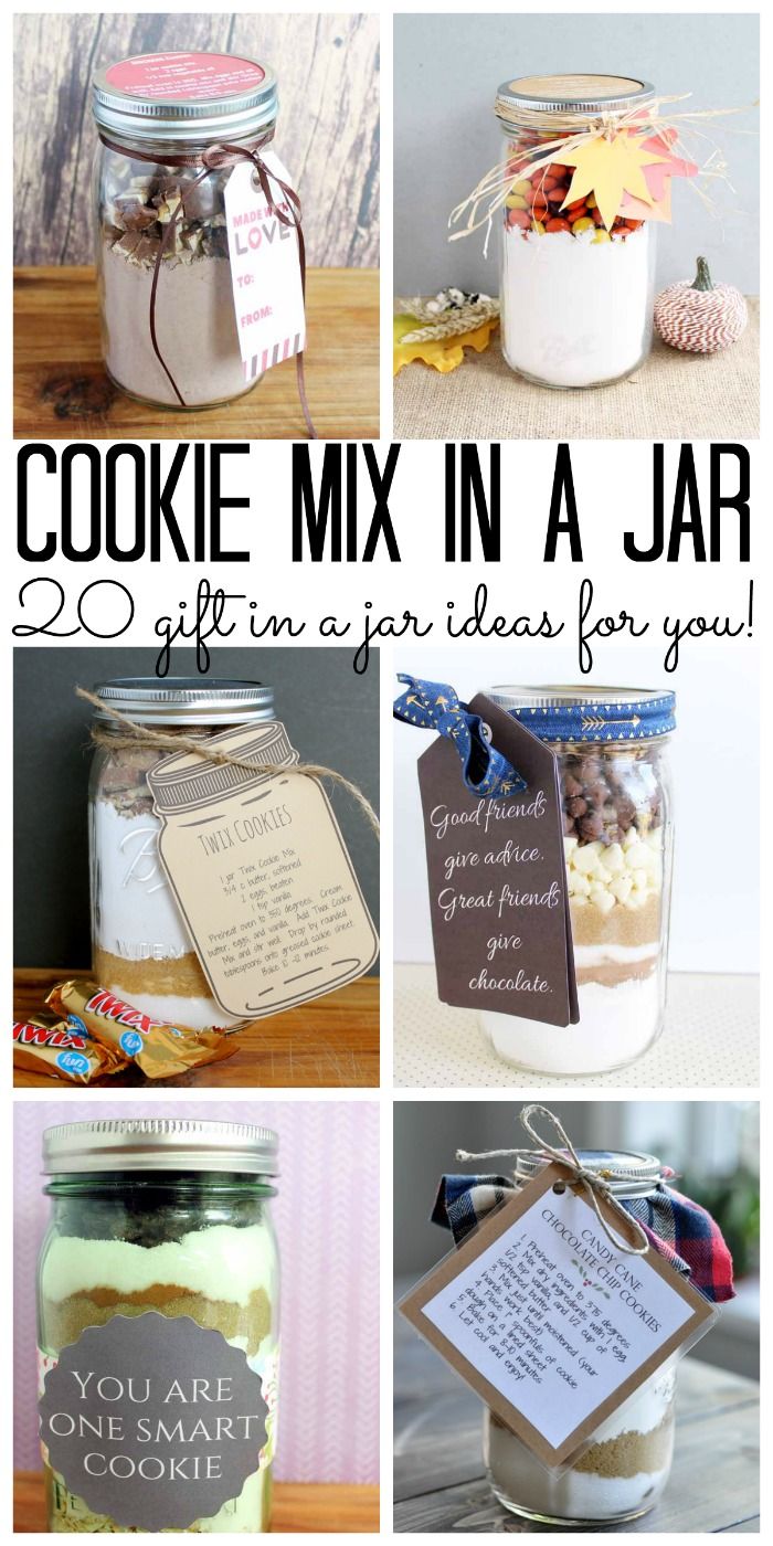 Cookie Mix in a Jar:  20 gift in a jar ideas for any occasion!