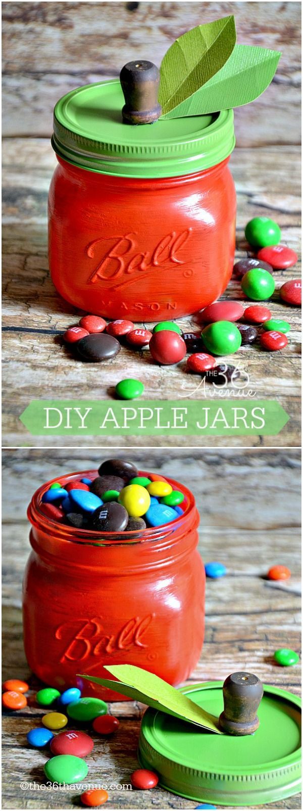 DIY Apple Jar Tutorial at the36thavenue.com Such a cute gift for teachers! #craf...