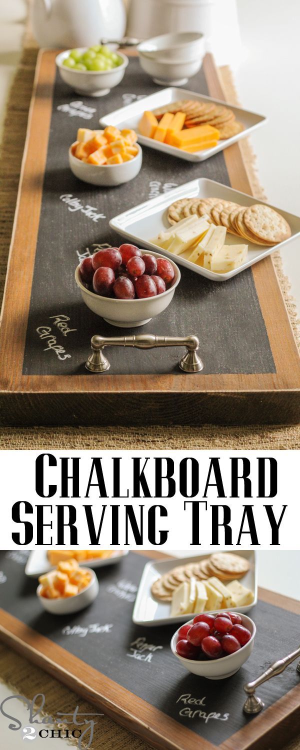 DIY Chalkboard Tray!  Perfect for entertaining!