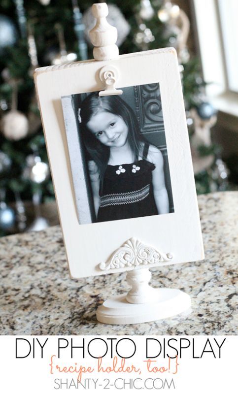 DIY Photo Display by Shanty 2 Chic - great recipe holder, too!