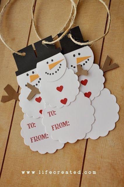 Easy and fun--snowman tags.