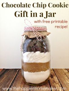 free printable cookie mix in a jar gift