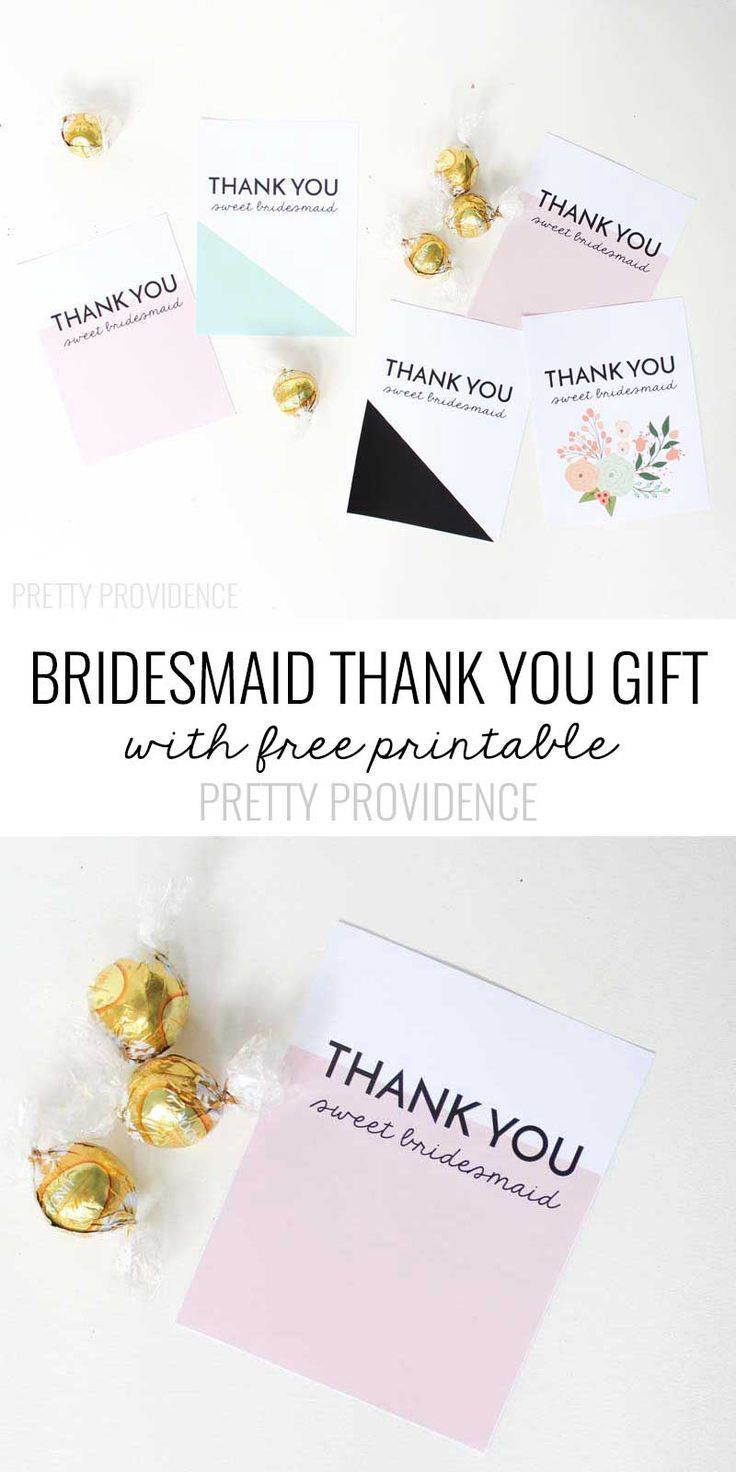 LOVE this bridesmaid thank you gift idea!!! (Free Printable Thank You cards too!...
