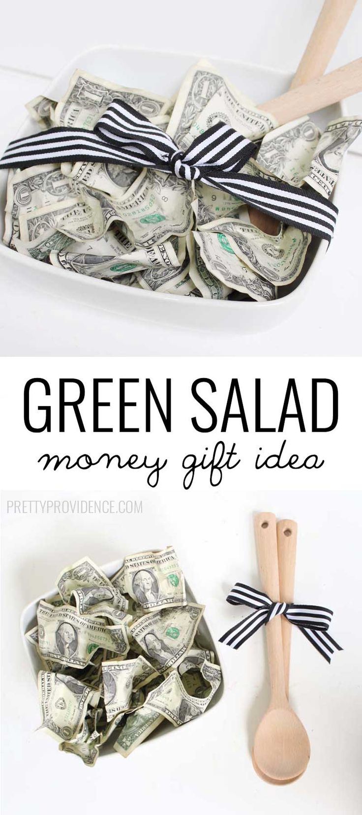 Salad Bowl + Dollar Bills = Cutest wedding gift EVER!
