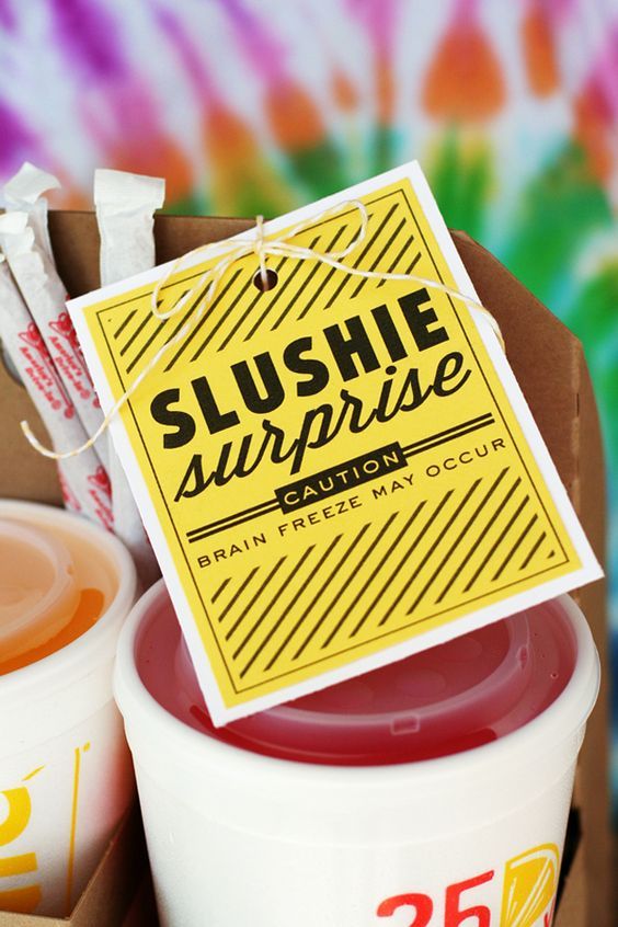 Slushie surprise printable- a super cute gift idea for a hot summer day! Cheer s...