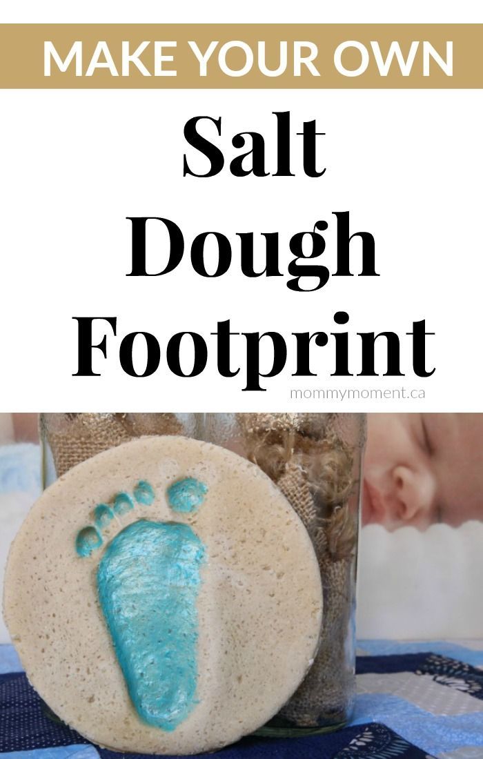 This DIY Salt Dough Footprint makes a great keepsake gift idea for grandparents.