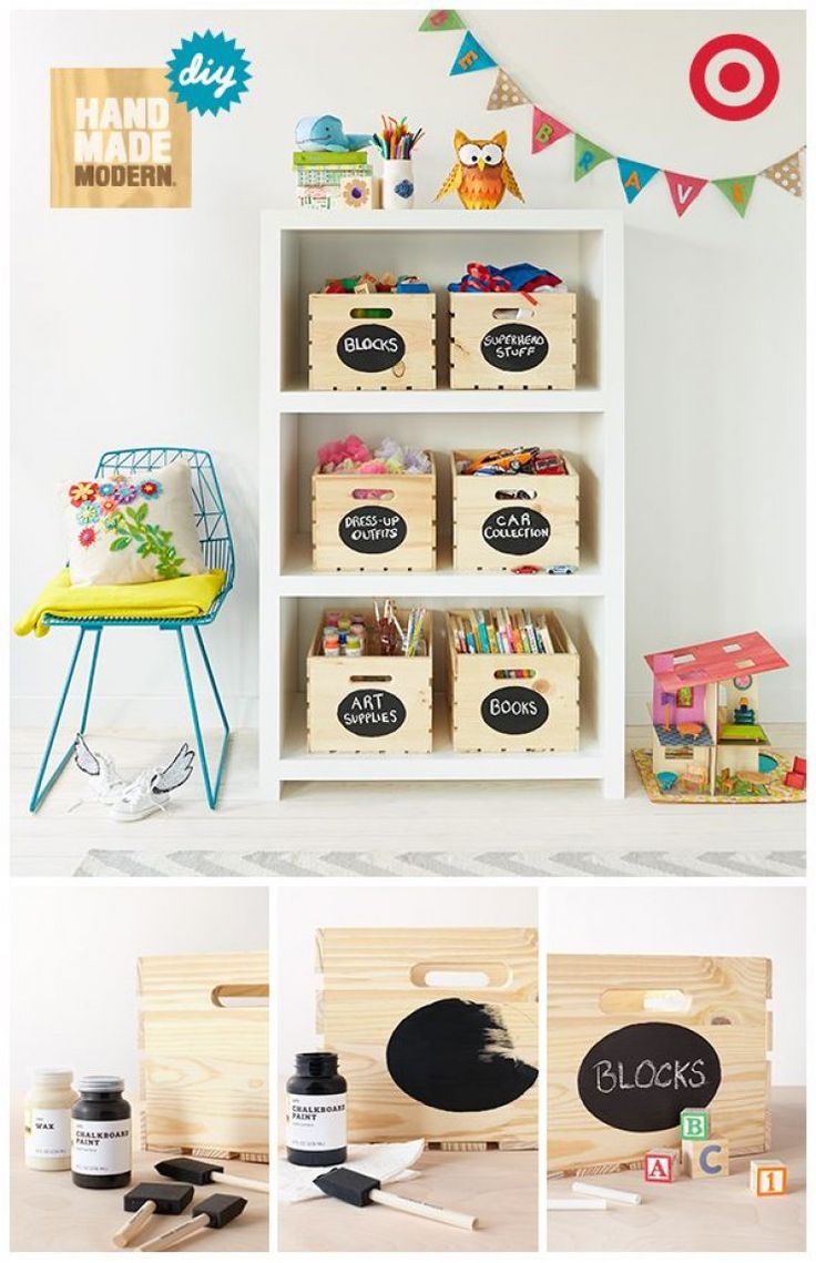 mommo design: 10 diy ideas for a kid's room - wooden crates labels...