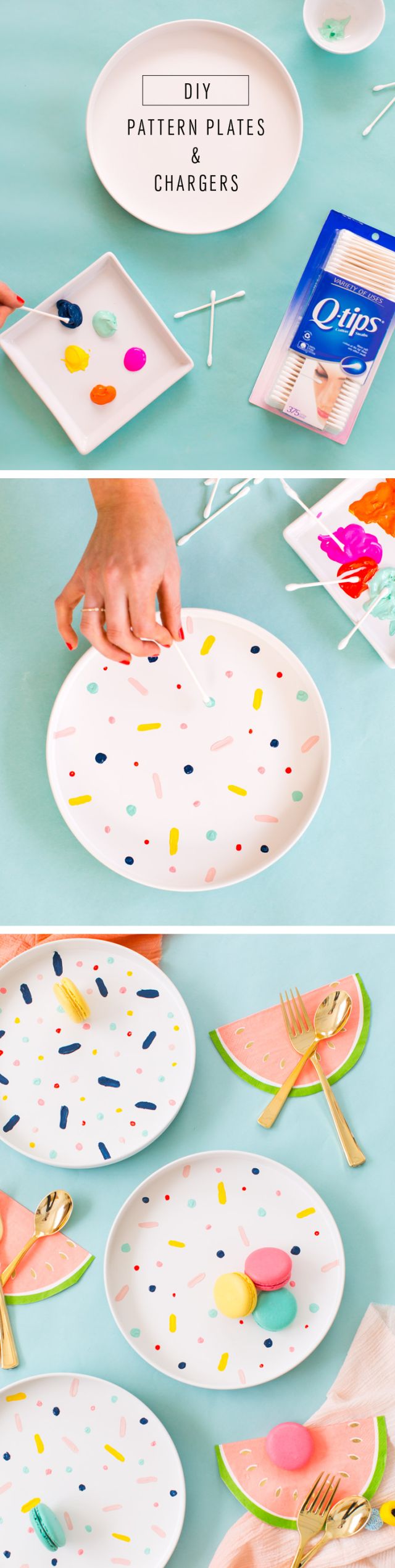 The perfect rainy afternoon craft project, DIY confett pattern placemats and cha...