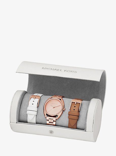Awesome Christmas gift idea! A beautiful rose gold watch with interchangeable ba...