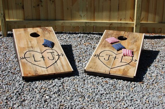 custom corn hole boards - such a good gift for any girl who loves outdoor games!