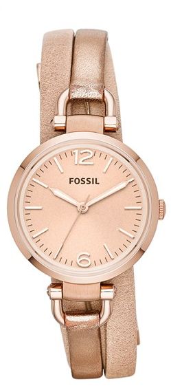 metallic wrap watch #fossil