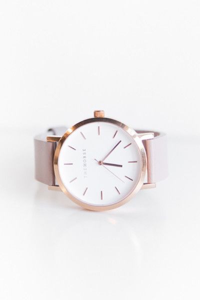 The Horse Watch Polished Rose Gold, Blush Leather Band