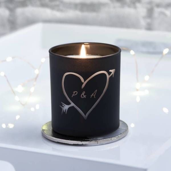 Glow Through Carved Heart Personalised Candle