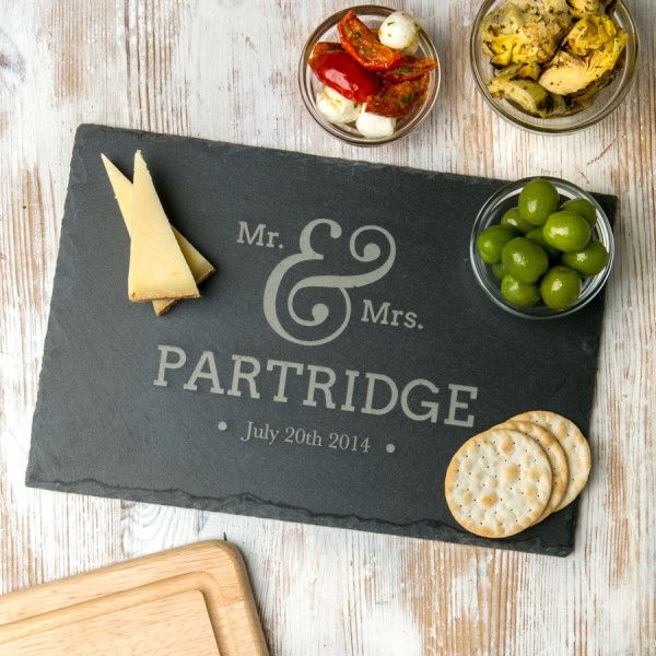 Personalised 'Mr And Mrs' Slate Chopping Board