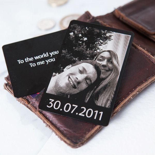Personalised Photograph Metal Wallet Keepsake Card