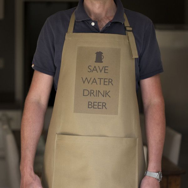 Save water drink beer apron
