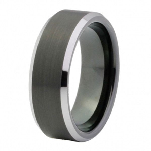 Tungsten ring with bevel edge