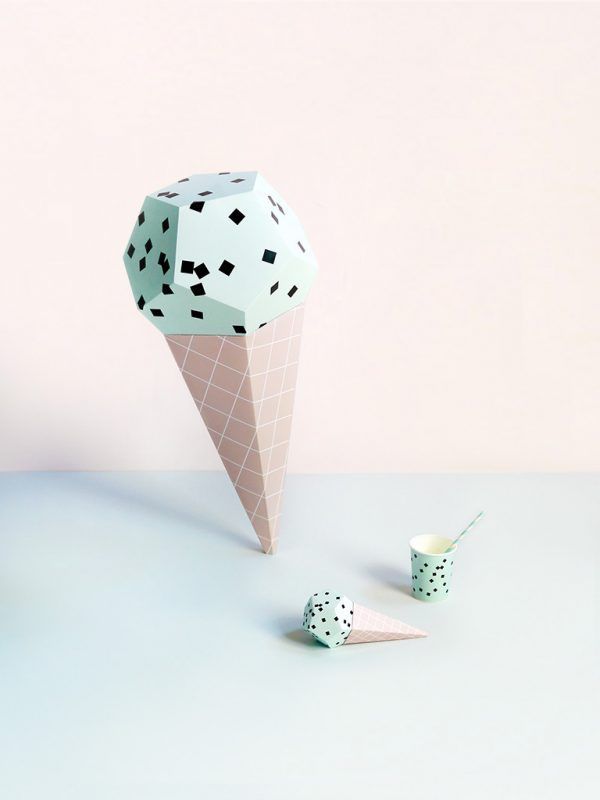 Giant Ice Cream Paper Sculpture Kit – Mint Choc Chip | Moon Picnic x Mr P