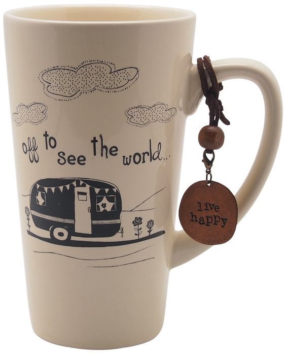 Amazon.com | Natural Life 1 Count Boulder Token Mug, Off To See World: Coffee Cu...