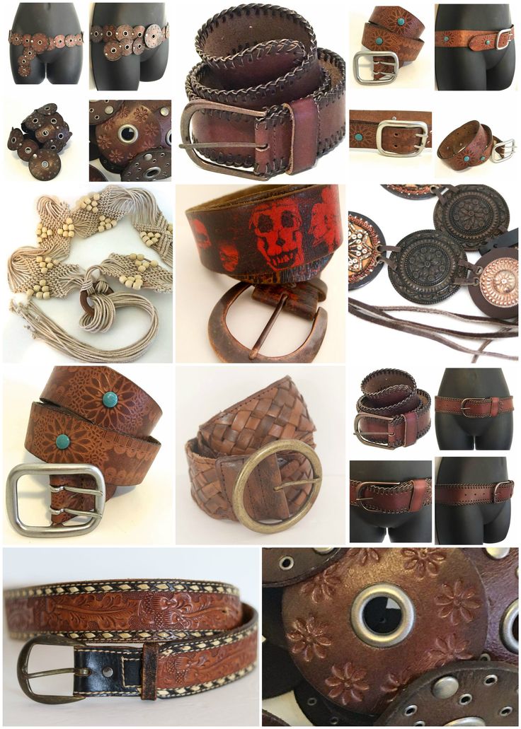 Fabulous collection of vintage leather belts from WisperSteppes Vintage on eBay.