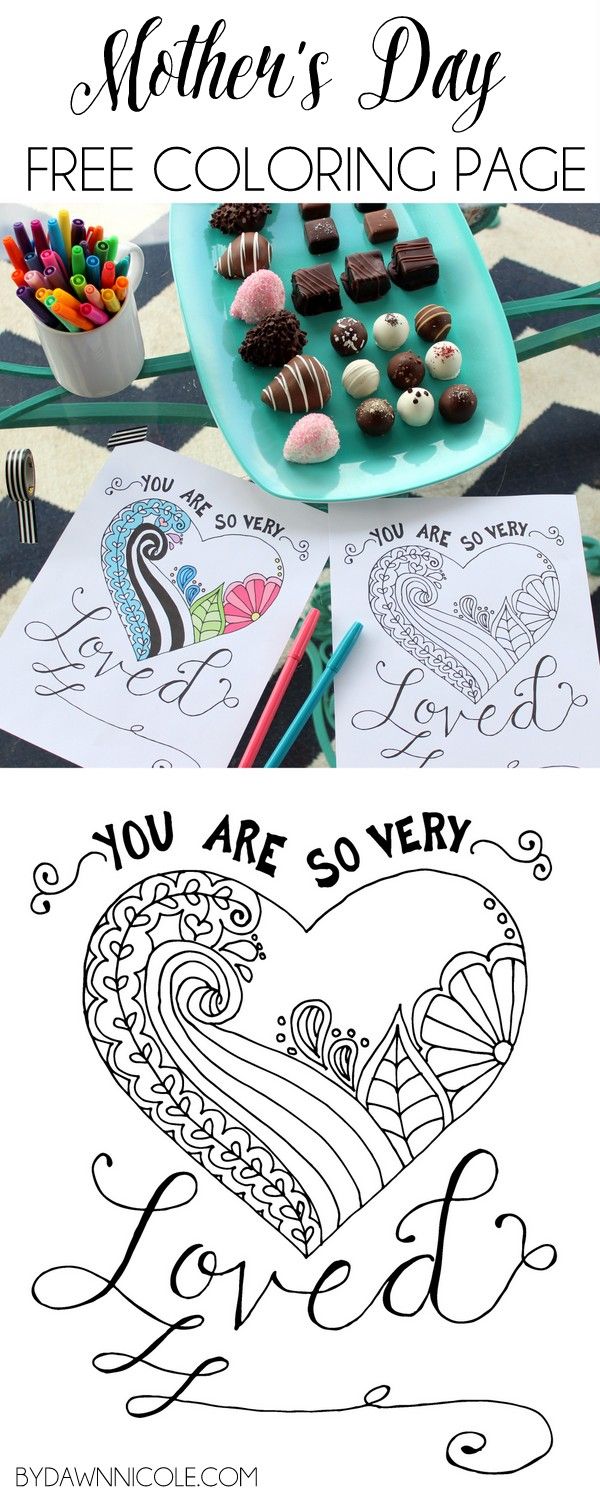 Free Print of the Week: Mothers Day Hand-Lettered & Illustrated Coloring Page | ...