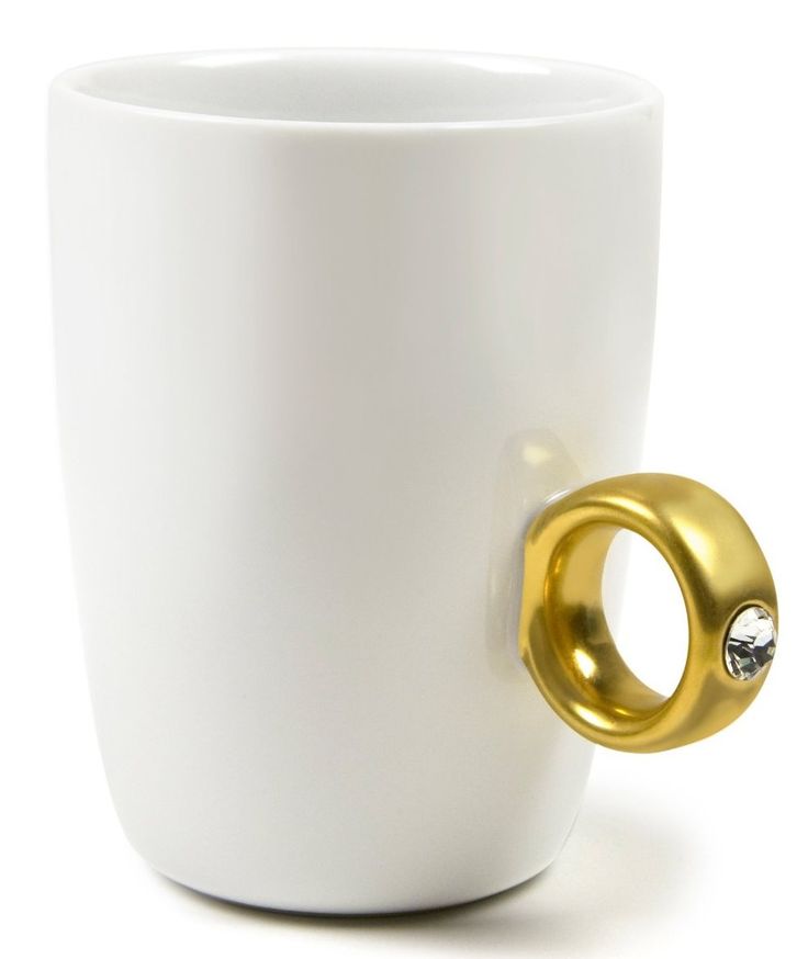 Fun novelty coffee mug: Fred & Friends 2-carat cup solitaire ring.