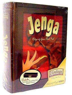 Jenga the vintage-style wooden box edition will look good on the shelves of your...