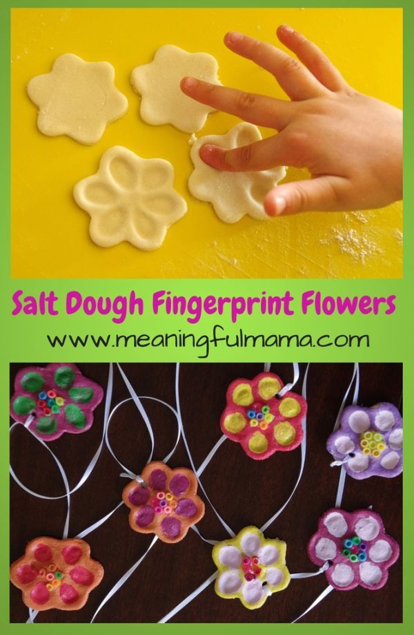 These are super fun kids crafts that my kids love to do! Salt Dough Fingerprint ...