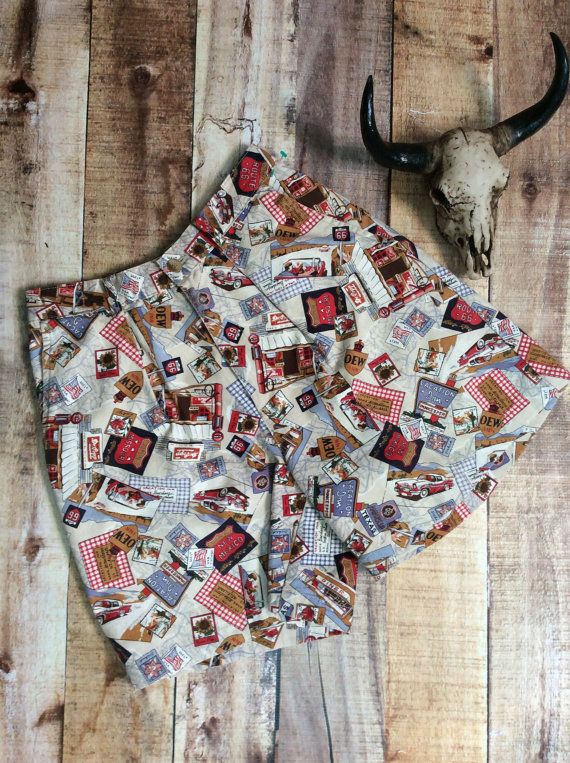 These retro route 66 shorts are perfect for the hipster in all of us! Longer sty...