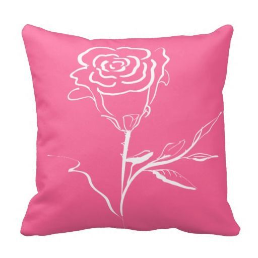This pink and white rose silhouette pillow would be perfect in a Beauty and the ...