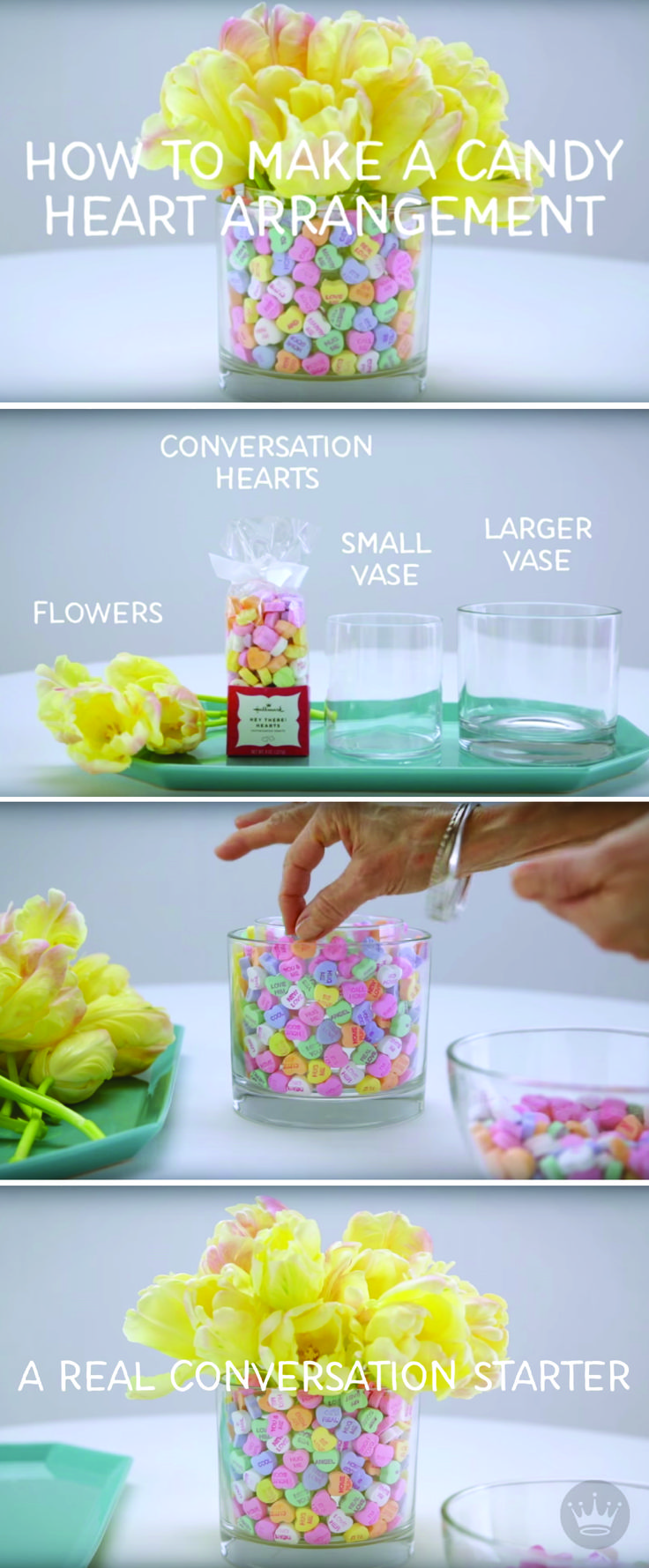 Get the conversation started with this colorful DIY Valentine's Day centerpi...