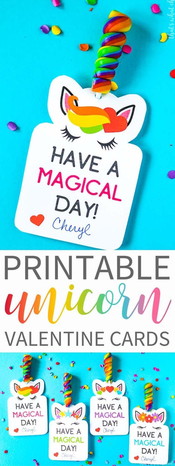 Have a Magical Valentine's Day with these super cute Unicorn Printable Valen...