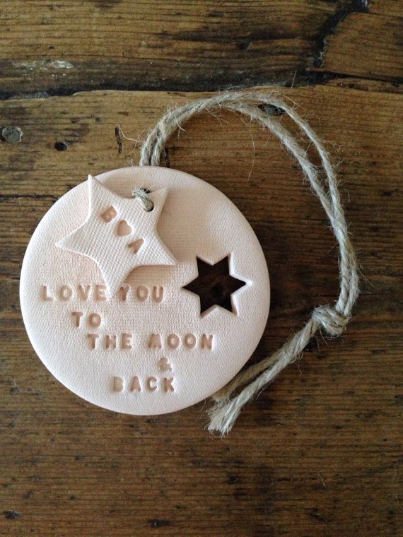 Love you to the moon: blush clay with personalised by TwoAndBoo