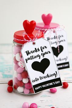 Thanks For Putting You Heart Into Teaching | Teacher Gift idea for Valentine&#39...