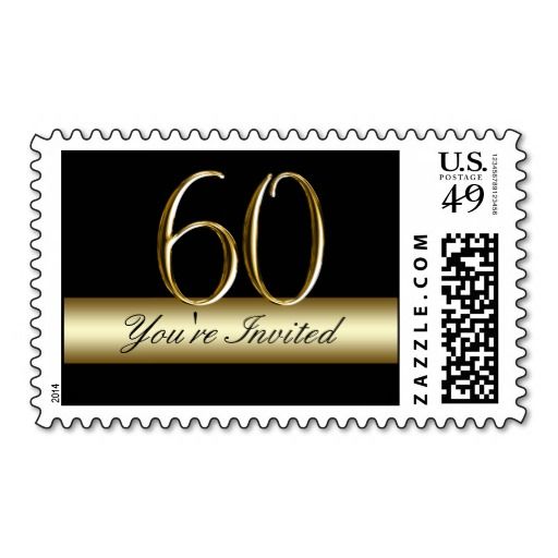 Black Gold 60th Birthday Party Postage