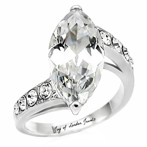 4.4CT Perfect Marquise Cut Russian Lab Diamond Promise Engagement Anniversary We...