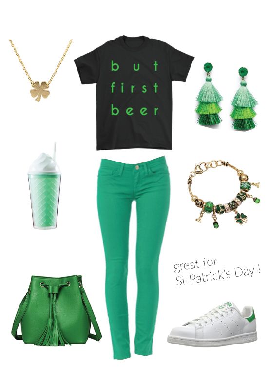 St Patrick's Day Outfit for School. Suitable for college girls and teens.