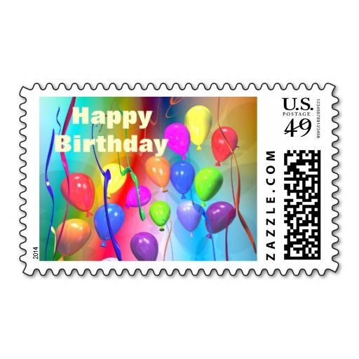 Bright Birthday Balloons Postage Stamps