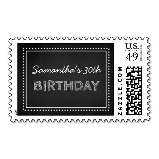 Chalkboard Custom Year Name Birthday Stamp