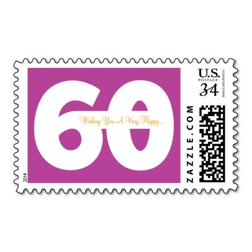 Happy 60th Milestone Birthday Stamps -in Magenta