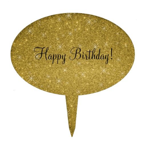 Happy birthday gold glitter stars cake toppers